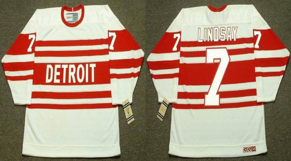 2019 Men Detroit Red Wings #7 Lindsay White CCM NHL jerseys